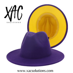 Fedora. Hat. Purple & Yellow