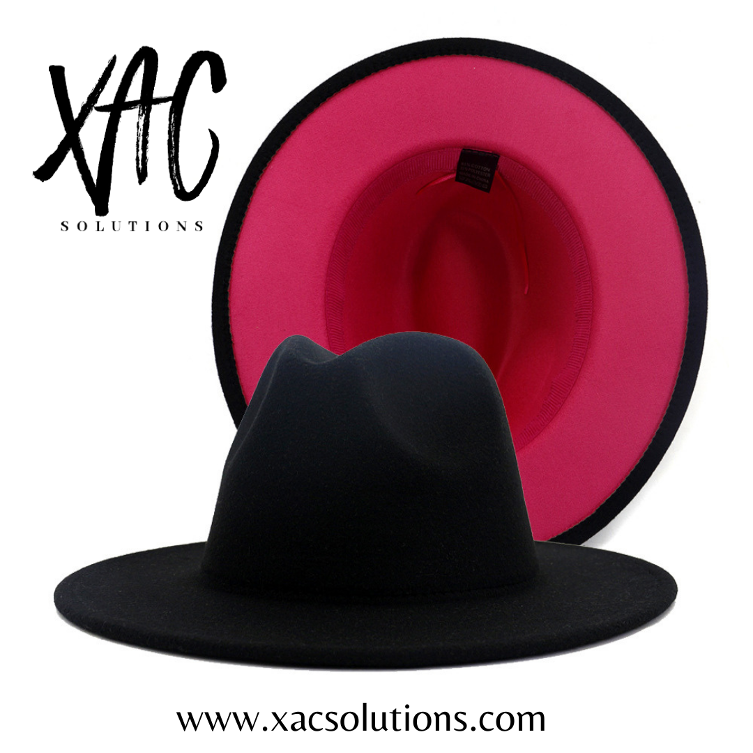 Fedora. Hat. Black & Pink